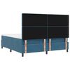 vidaXL Lit &agrave; ressorts avec matelas Bleu fonc&eacute; 180 x 200 cm tissu