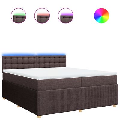 vidaXL Sommier à lattes de lit avec matelas Marron foncé 200x200 cm