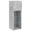 vidaXL Meuble TV muraux 4 pcs avec lumi&egrave;res LED gris b&eacute;ton