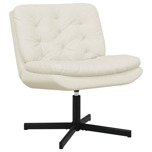 vidaXL Fauteuil relaxant pivotant Cr&egrave;me 63 x 75 x 76 cm Velours