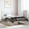 vidaXL Cadre de lit m&eacute;tal sans matelas et t&ecirc;te de lit blanc 107x203 cm
