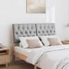 vidaXL T&ecirc;te de lit capitonn&eacute;e Gris clair 120 cm Pin massif