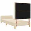 vidaXL Cadre de lit avec t&ecirc;te de lit Cr&egrave;me 90 x 200 cm tissu