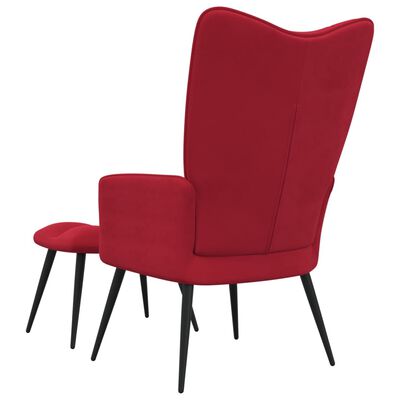 vidaXL Chaise de relaxation avec tabouret Rouge bordeaux Velours