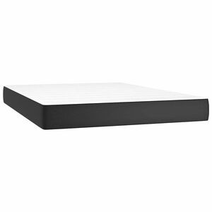 vidaXL Matelas de lit &agrave; ressorts ensach&eacute;s fermet&eacute; moyenne Noir 140x190x20cm Similicuir