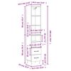 vidaXL Buffet haut Blanc brillant 34,5x34x180 cm Bois d'ing&eacute;nierie