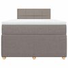 vidaXL Sommier &agrave; lattes de lit avec matelas taupe 120x190 cm tissu