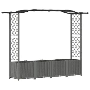 vidaXL Lit &Eacute;lev&eacute; avec Treillis et Toit Gris clair 204 x 40 x 138 cm PP
