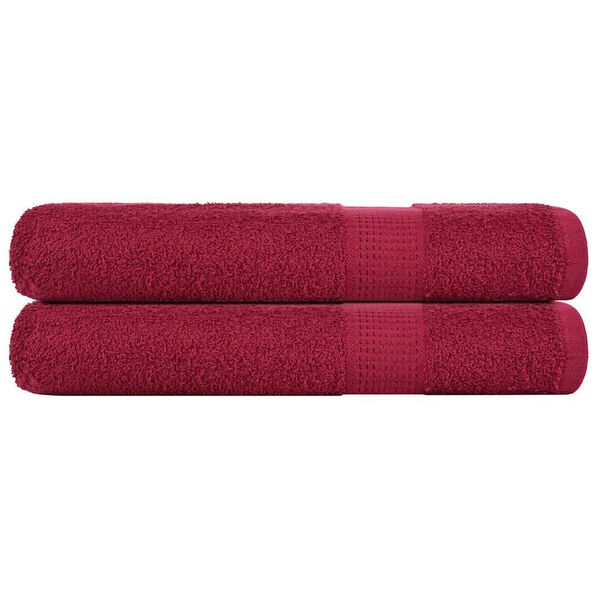 vidaXL Serviettes de sauna FROGN 2 pcs bordeaux 80x200cm 360 g/m&sup2;