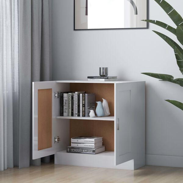 vidaXL Biblioth&egrave;que Blanc brillant 82,5x30,5x80 cm Bois d&rsquo;ing&eacute;nierie