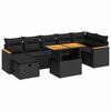 vidaXL Salon de jardin 5 pcs avec coussins noir r&eacute;sine tress&eacute;e