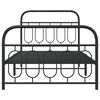vidaXL Cadre de lit m&eacute;tal sans matelas avec pied de lit noir 107x203cm