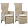 vidaXL Ensemble &agrave; manger de jardin 3 pcs beige