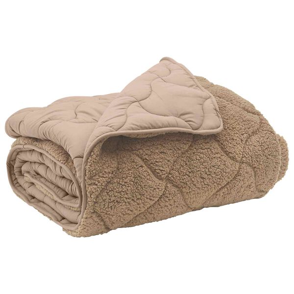 vidaXL Duvet d'&eacute;t&eacute; simple Matelass&eacute; Taupe 220 x 260 cm