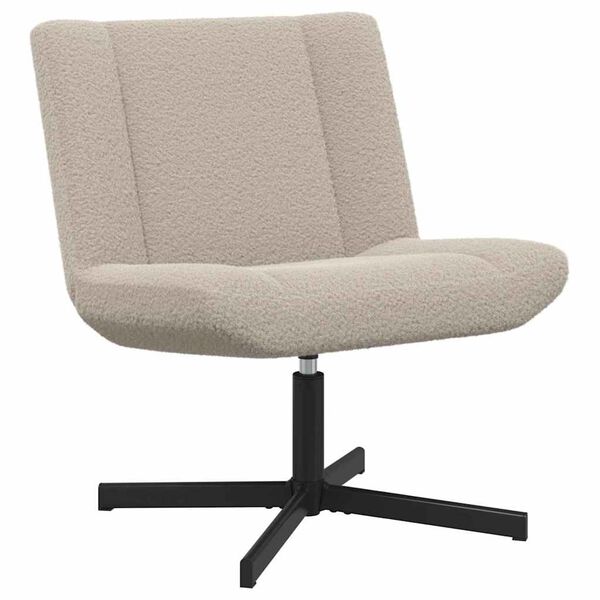 vidaXL Chaise pivotante Gris clair 63 x 75 x 76 cm Peau de mouton