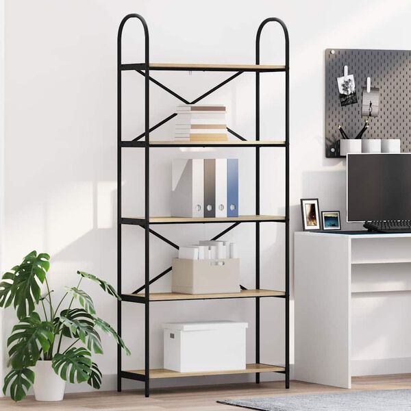vidaXL &Eacute;tag&egrave;re Ch&ecirc;ne Sonoma 80 x 30 x 183 cm Bois d'ing&eacute;nierie
