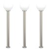 vidaXL Bornes lumineuses lot de 3 120 cm acier inoxydable IP44
