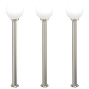 vidaXL Bornes lumineuses lot de 3 120 cm acier inoxydable IP44