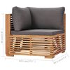 vidaXL Canap&eacute; d'angle de jardin avec coussin gris Bois de teck solide