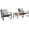vidaXL Ensemble de meubles de balcon 4 pcs avec coussins acier noir