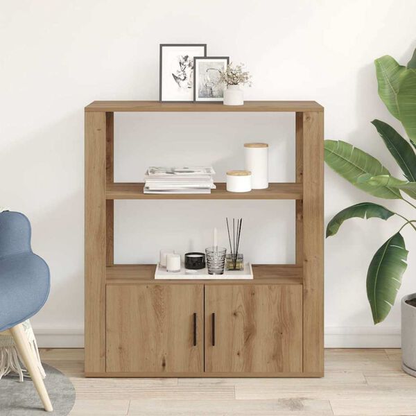 vidaXL Buffet ch&ecirc;ne artisanal 30 x 80 x 90 cm Bois d'ing&eacute;nierie