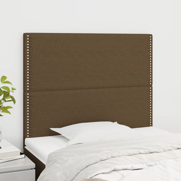 vidaXL T&ecirc;te de lit marron fonc&eacute; 100x5x118/128 cm Tissu