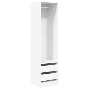 vidaXL Garde-robe avec tiroirs Blanc 50x50x200 cm Bois d'ing&eacute;nierie