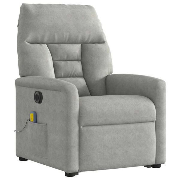 vidaXL Fauteuil inclinable de massage &eacute;lectrique gris clair