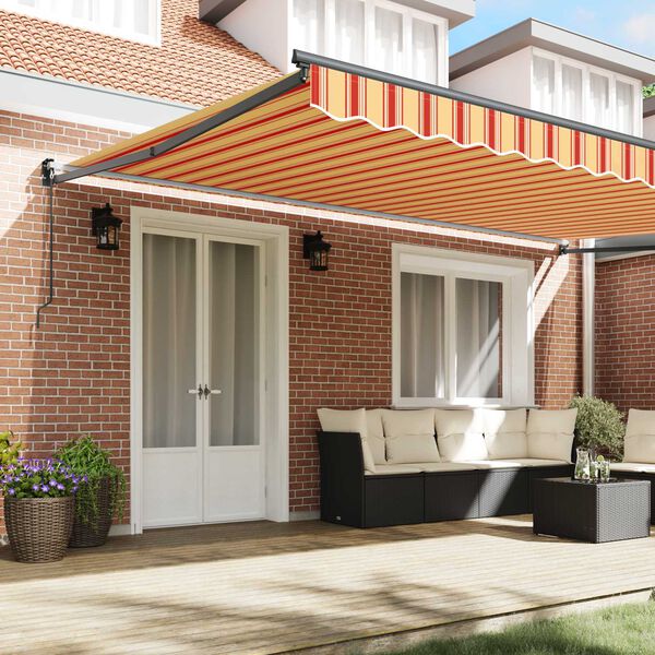 vidaXL Auvent Jaune et Orange 500 x 300 x 165 cm Polyester et m&eacute;tal