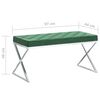 vidaXL Banc 97 cm Vert fonc&eacute; Velours et acier inoxydable
