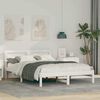 vidaXL Cadre de lit avec t&ecirc;te de lit Blanc 120 x 190 cm Pin massif