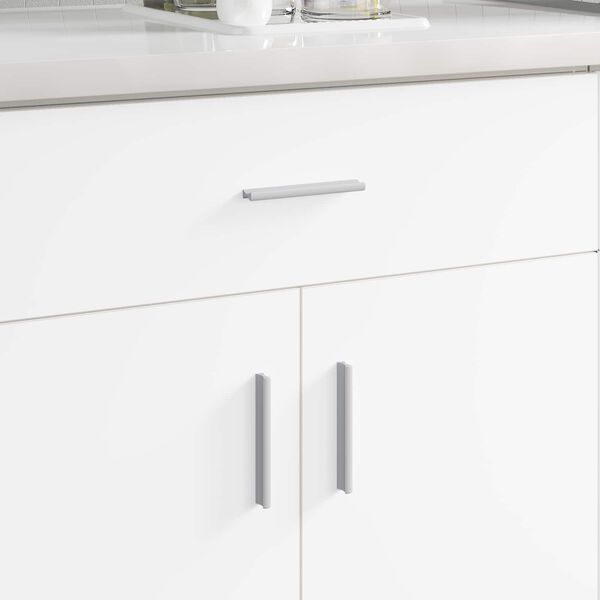 vidaXL Poign&eacute;e Uni 2 pcs Argent&eacute; 105.7 x 7.4 x 15.5 mm Aluminium