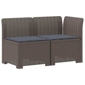 vidaXL Canap&eacute; de jardin 2 places avec coussins look rotin PP