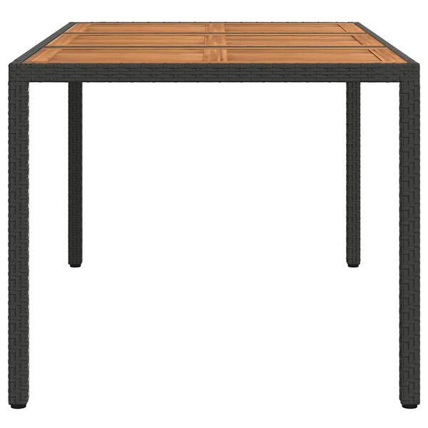 vidaXL Table de jardin pour repas Noir 150 x 90 x 75 cm polyrotin