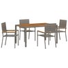 vidaXL Ensemble de salle &agrave; manger pour jardin 5 pc Gris polyrotin