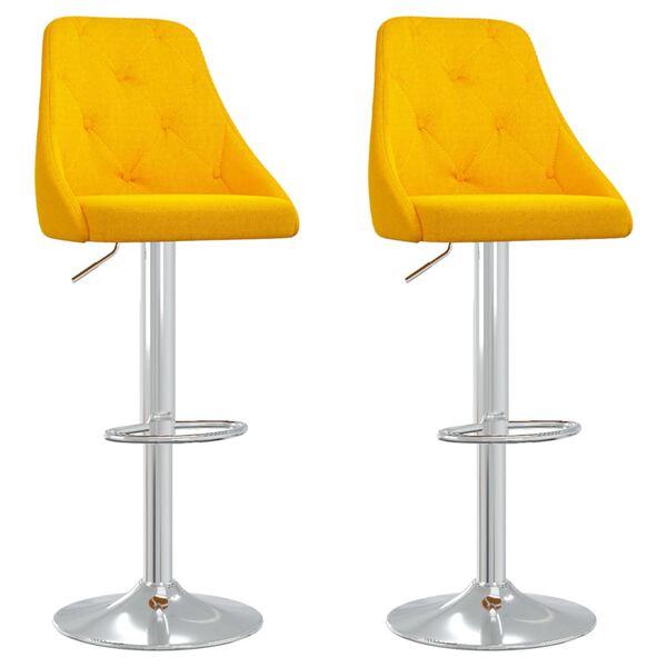 vidaXL Tabourets de bar lot de 2 jaune moutarde tissu