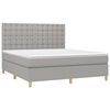vidaXL Sommier &agrave; lattes de lit matelas et LED Gris clair 160x200 cm