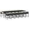 vidaXL Ensemble &agrave; manger de jardin 13 pcs coussins noir r&eacute;sine tress&eacute;e