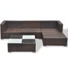 vidaXL Salon de jardin avec coussins 5 pcs R&eacute;sine tress&eacute;e Marron