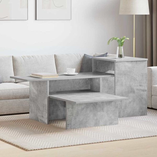 vidaXL Table console Gris b&eacute;ton 80 x 50 x 225 cm Bois d'ing&eacute;nierie