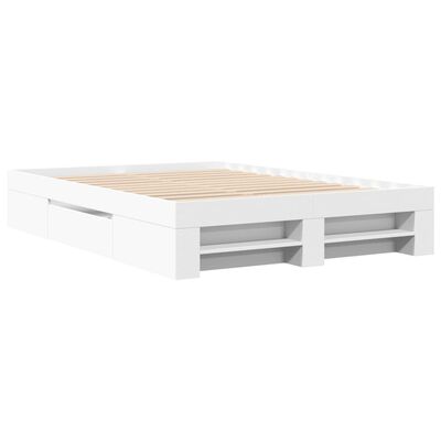 vidaXL Cadre de lit sans matelas blanc 120x190 cm bois d'ingénierie