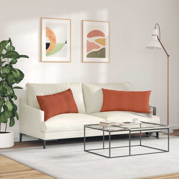 vidaXL Coussins de canap&eacute; 2 pcs Rouge orange 80 x 40 cm
