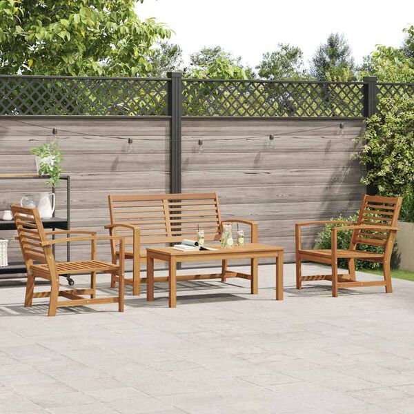 vidaXL Ensemble de canapé de jardin Naturel Bois de teck solide