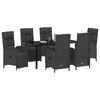 vidaXL Ensemble de salle &agrave; manger pour jardin 7 pcs Noir polyrotin