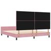 vidaXL Lit &agrave; ressorts avec t&ecirc;te de lit Rose 180 x 200 cm Velours