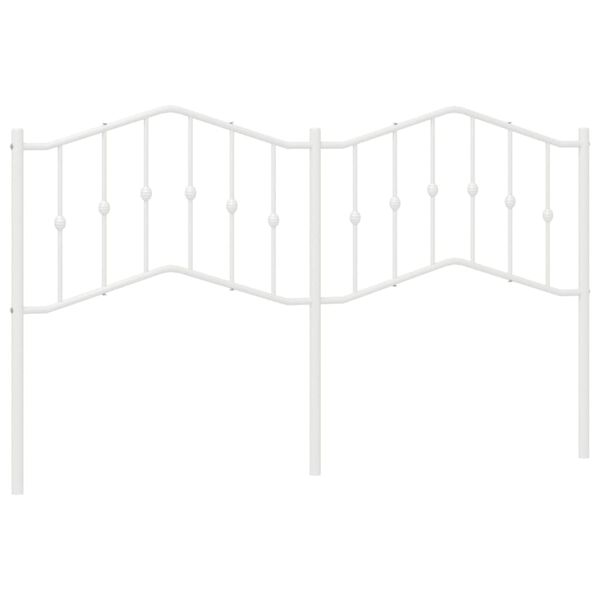 vidaXL T&ecirc;te de lit de remplacement m&eacute;tal blanc 160 cm