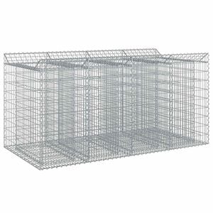 vidaXL Lit sur&eacute;lev&eacute; gabion 2 pc 200 x 100 x 100 cm Acier galvanis&eacute;