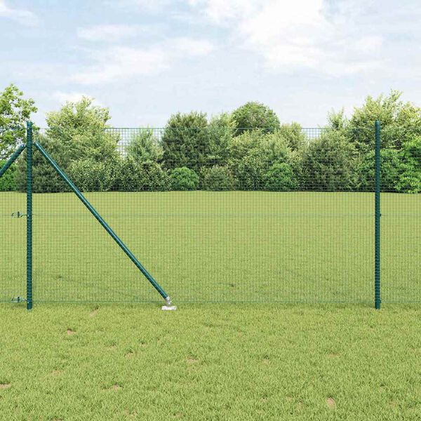 vidaXL Poteau de cl&ocirc;ture. Vert 25 x 1 m (19 x 19 mm maille) Acier