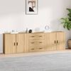 vidaXL Buffets 3 pcs Ch&ecirc;ne sonoma Bois d'ing&eacute;nierie