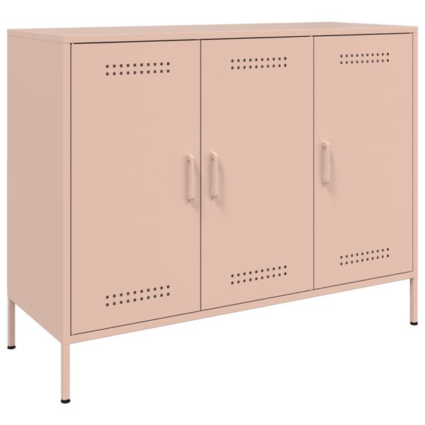 vidaXL Buffet rose 100,5x39x79 cm acier